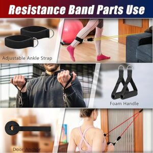 resistance bands with handles, 5 level exercise bands with handles,