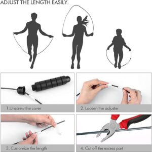 ump rope, tangle free rapid speed jumping rope cable with ball bearings for women, men & kids, adjustable