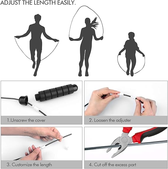 ump rope, tangle free rapid speed jumping rope cable with ball bearings for women, men & kids, adjustable ump rope, tangle free rapid speed jumping rope cable with ball bearings for women, men & kids, adjustable
