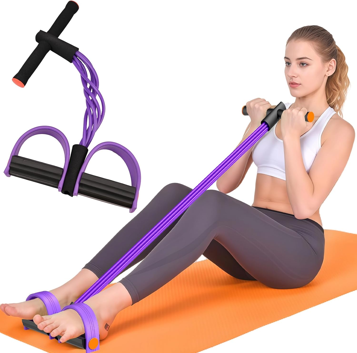 resistance bands with handles, 6 tube elastic pedal resistance band for working out resistance bands with handles, 6 tube elastic pedal resistance band for working out