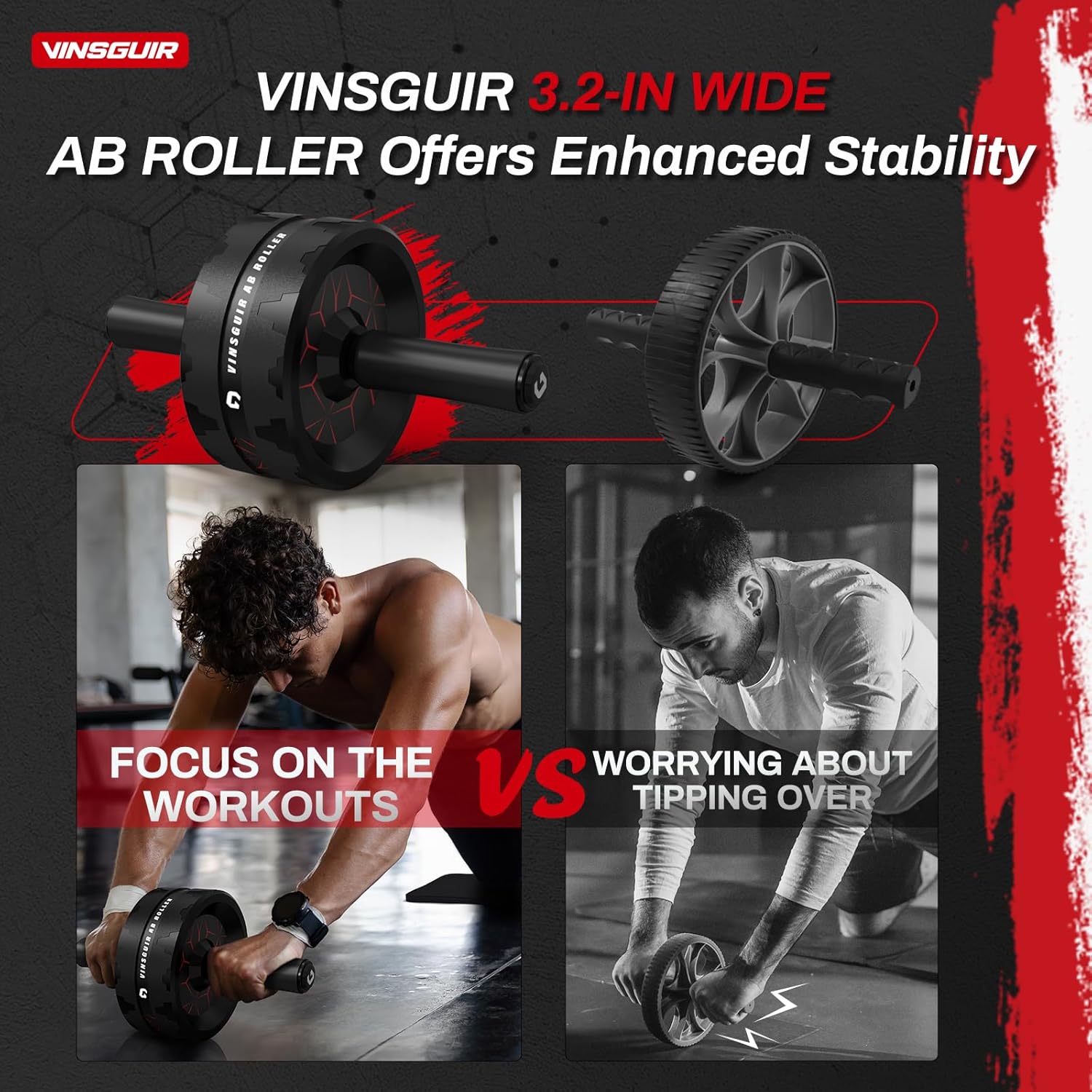 insguir ab roller wheel, abs & core workout equipment for home gym with knee pad accessories insguir ab roller wheel, abs & core workout equipment for home gym with knee pad accessories