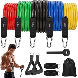 resistance bands with handles, 5 level exercise bands with handles,