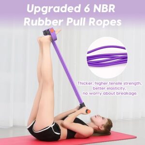 resistance bands with handles, 6 tube elastic pedal resistance band for working out