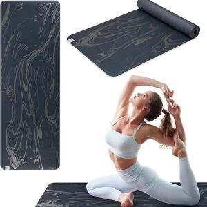 gaiam dry grip yoga mat 5mm thick non slip exercise & fitness mat for standard or hot yoga