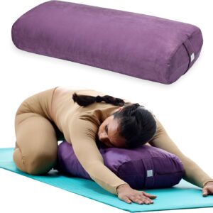 gaiam yoga bolster pillow, soft meditation cushion for yoga