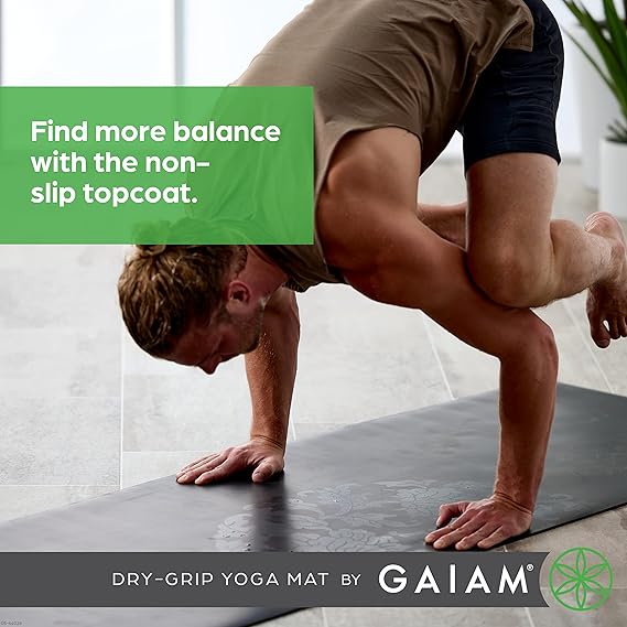 gaiam dry grip yoga mat 5mm thick non slip exercise & fitness mat for standard or hot yoga gaiam dry grip yoga mat 5mm thick non slip exercise & fitness mat for standard or hot yoga