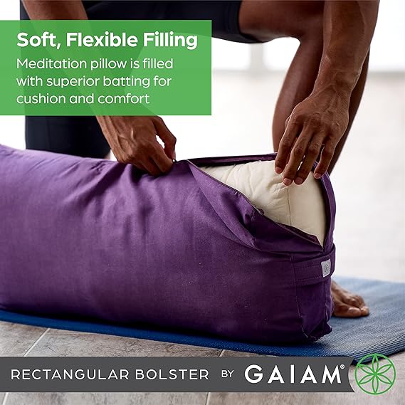 gaiam yoga bolster pillow, soft meditation cushion for yoga gaiam yoga bolster pillow, soft meditation cushion for yoga