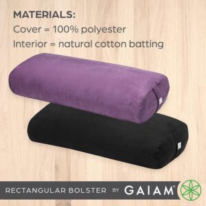 gaiam yoga bolster pillow, soft meditation cushion for yoga