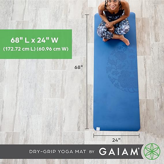 gaiam dry grip yoga mat 5mm thick non slip exercise & fitness mat for standard or hot yoga gaiam dry grip yoga mat 5mm thick non slip exercise & fitness mat for standard or hot yoga